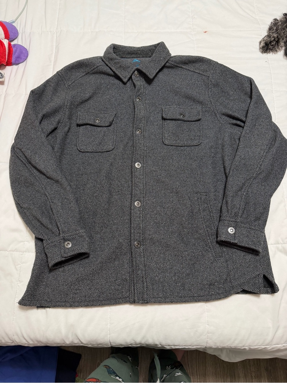 Tommy Bahama Charcoal Herringbone Shirt Jacket
